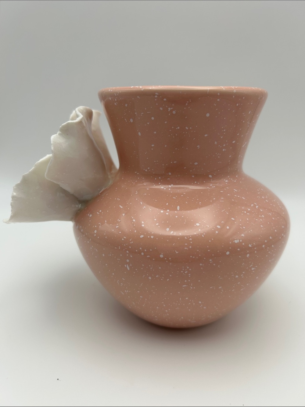 Anthropologie Ceramic Vase Pink Spattered White Guilded Orchid NWOB - Picture 4 of 9